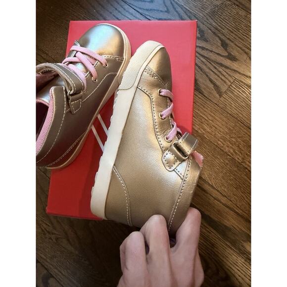 See Kai Run Hudson Gold High Top Bootie Leather Girls Sz 12 $65 MSRP NIB NEW
